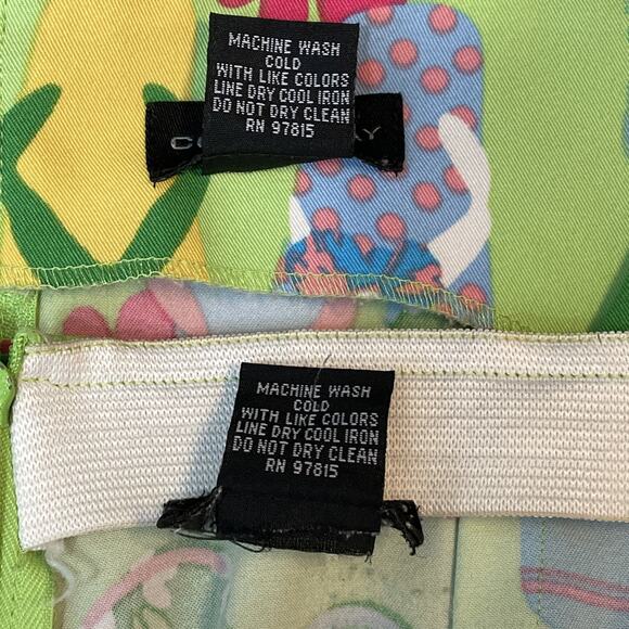 COURTENAY Stretch Women's 14 Tank Top & Skirt 2-Piece Set Flip Flop Print GREEN - Picture 15 of 16